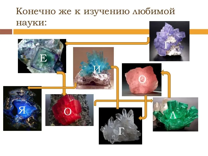 Конечно же к изучению любимой науки: Е И Г О Л О Г Я