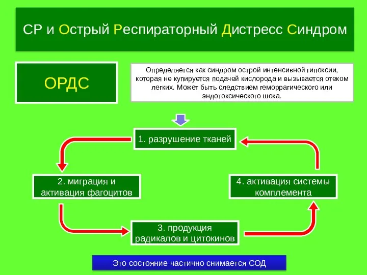 СР и Острый Респираторный Дистресс Синдром ОРДС Определяется как синдром острой