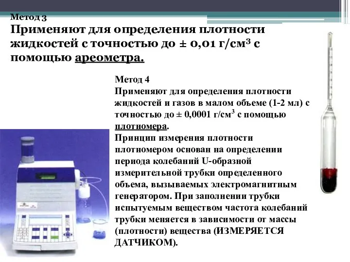 Метод 3 Применяют для определения плотности жидкостей с точностью до ±