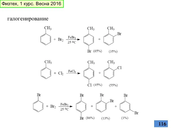 галогенирование Физтех, 1 курс. Весна 2016