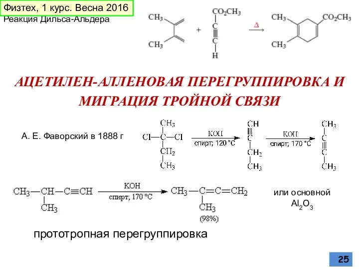 АЦЕТИЛЕН-АЛЛЕНОВАЯ ПЕРЕГРУППИРОВКА И МИГРАЦИЯ ТРОЙНОЙ СВЯЗИ А. Е. Фаворский в 1888