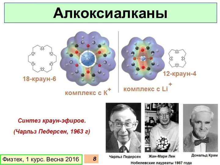 Физтех, 1 курс. Весна 2016 Алкоксиалканы