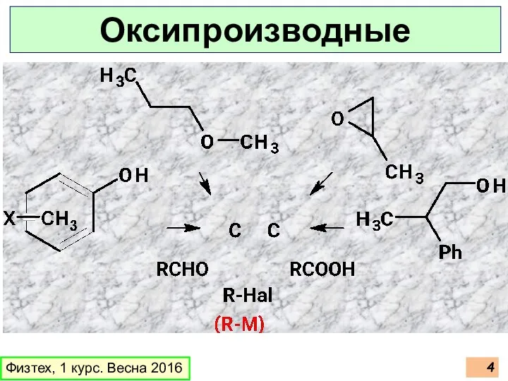 Физтех, 1 курс. Весна 2016 Оксипроизводные