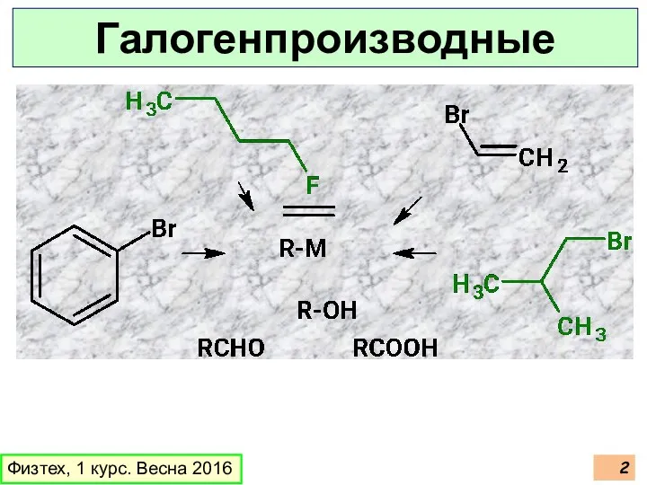 Физтех, 1 курс. Весна 2016 Галогенпроизводные