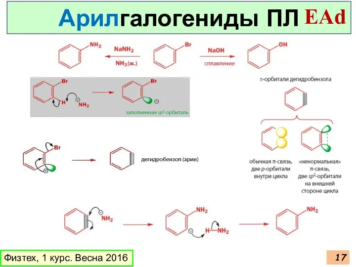 Физтех, 1 курс. Весна 2016 Арилгалогениды ПЛ EAd