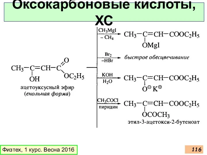 Оксокарбоновые кислоты, ХС Физтех, 1 курс. Весна 2016