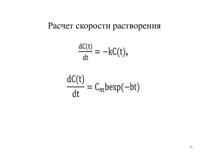 Расчет скорости растворения