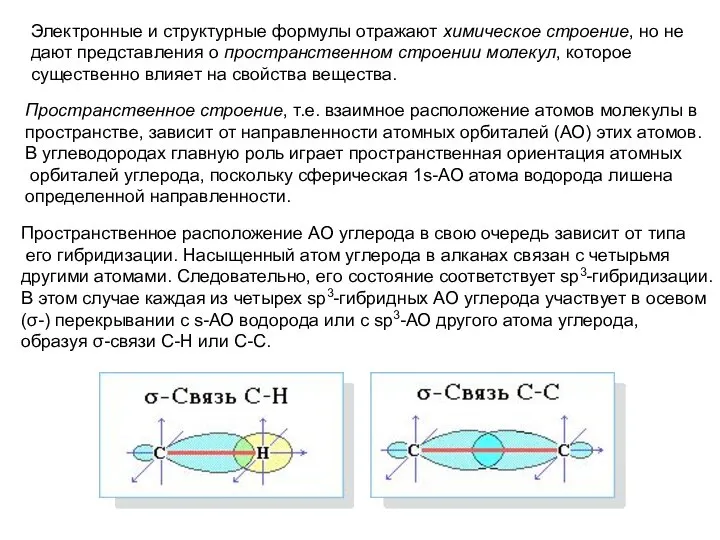 Электронные и структурные формулы отражают химическое строение, но не дают представления