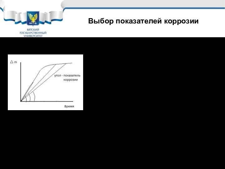 Показатели коррозии, применяемые нами относятся к общей и равномерной коррозии. В