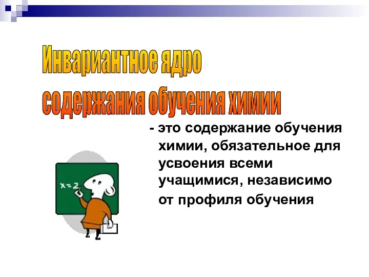 - это содержание обучения химии, обязательное для усвоения всеми учащимися, независимо