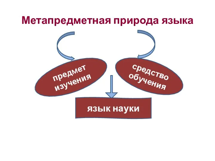 Метапредметная природа языка предмет изучения средство обучения язык науки