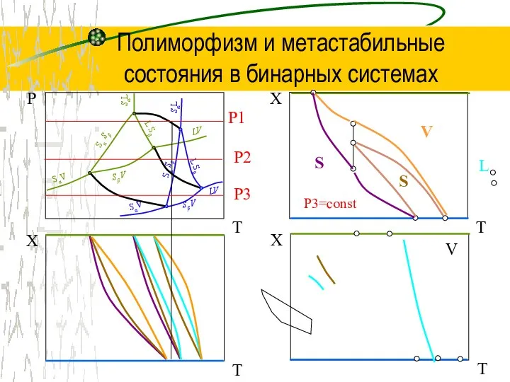 Полиморфизм и метастабильные состояния в бинарных системах Р T P1 V