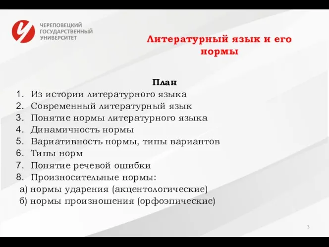 Литературный язык и его нормы План Из истории литературного языка Современный