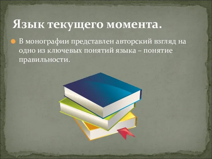 В монографии представлен авторский взгляд на одно из ключевых понятий языка