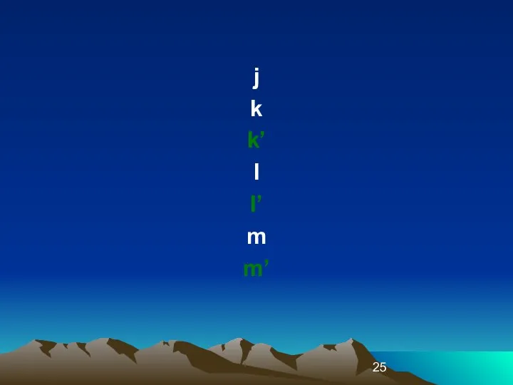 j k k’ l l’ m m’