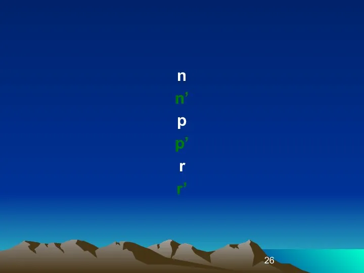 n n’ p p’ r r’