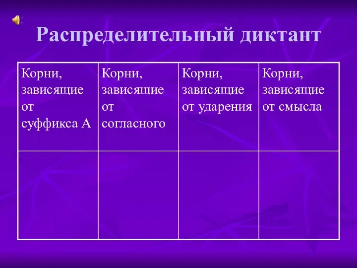 Распределительный диктант