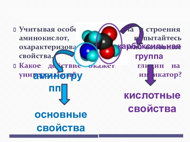 Учитывая особенности состава и строения аминокислот, попытайтесь охарактеризовать их кислотно-основные свойства.