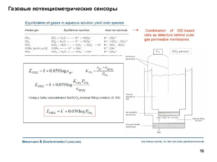 Газовые потенциометрические сенсоры