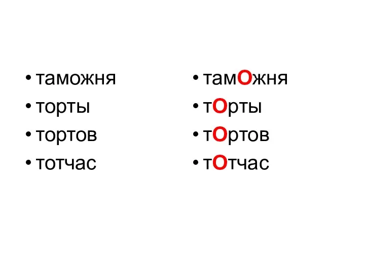 таможня торты тортов тотчас тамОжня тОрты тОртов тОтчас