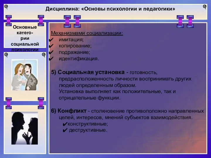 Дисциплина: «Основы психологии и педагогики» Основные катего- рии социальной психологии