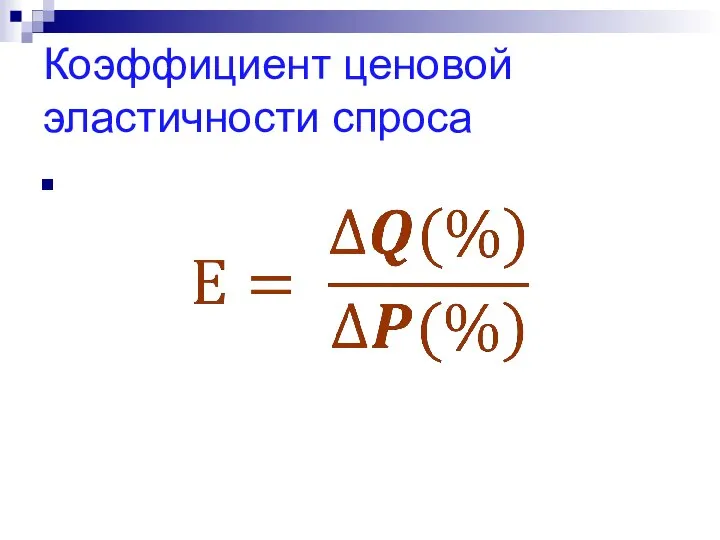 Коэффициент ценовой эластичности спроса