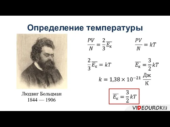 Определение температуры Людвиг Больцман 1844 — 1906