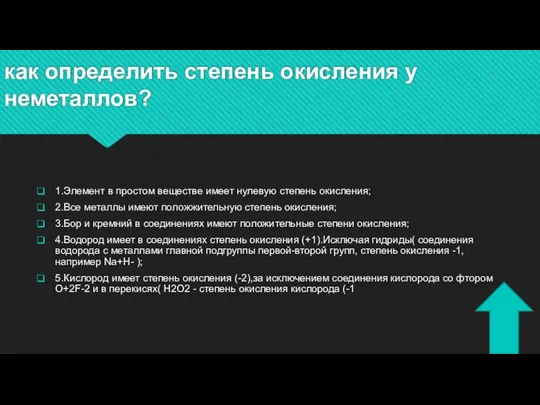 как определить степень окисления у неметаллов? 1.Элемент в простом веществе имеет