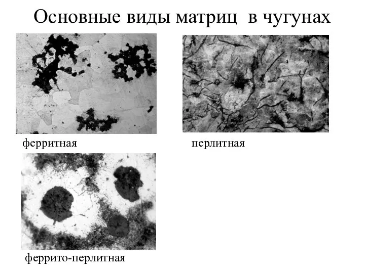 Основные виды матриц в чугунах ферритная перлитная феррито-перлитная