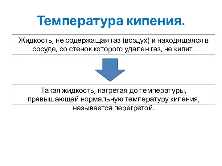 Температура кипения. Жидкость, не содержащая газ (воздух) и находящаяся в сосуде,