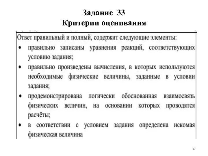 Задание 33 Критерии оценивания