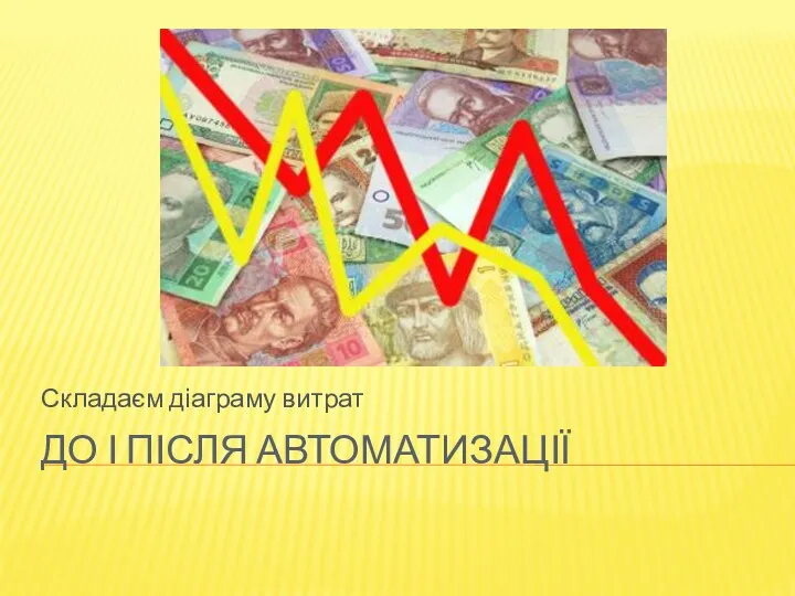 ДО І ПІСЛЯ АВТОМАТИЗАЦІЇ Складаєм діаграму витрат