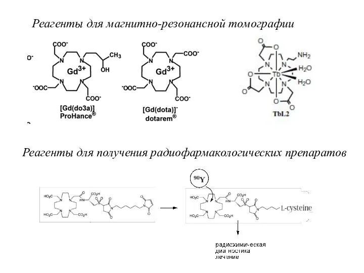 Реагенты для магнитно-резонансной томографии Реагенты для получения радиофармакологических препаратов