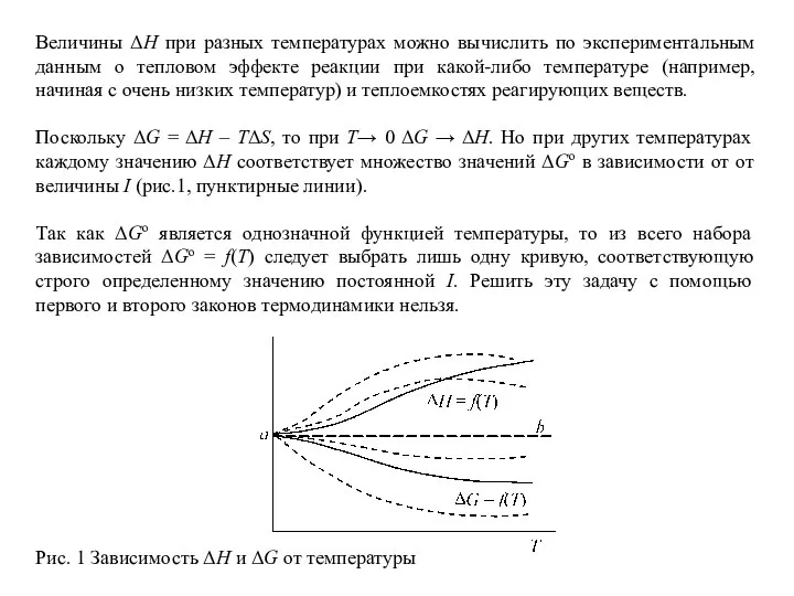 Величины ΔН при разных температурах можно вычислить по экспериментальным данным о