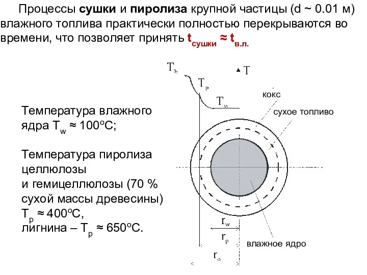 Лекция 9 кокс сухое топливо влажное ядро Температура влажного ядра Тw