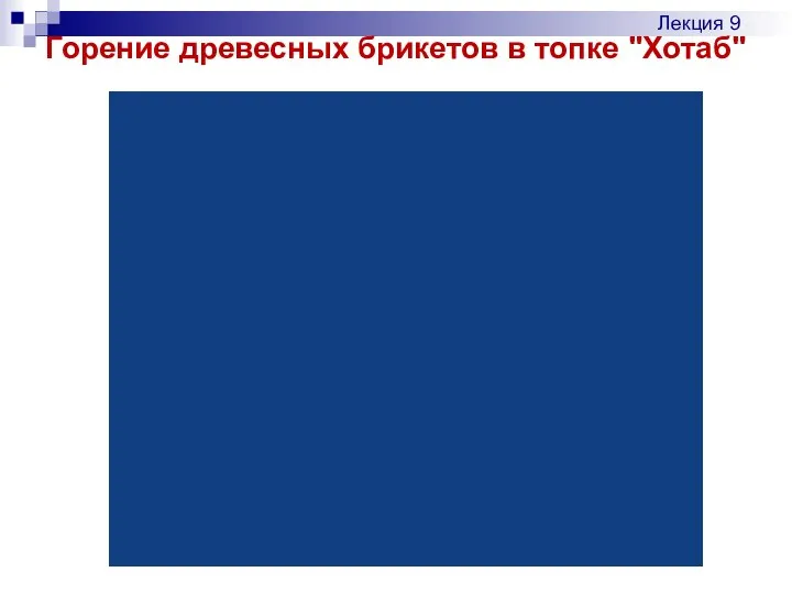 Горение древесных брикетов в топке "Хотаб" Лекция 9