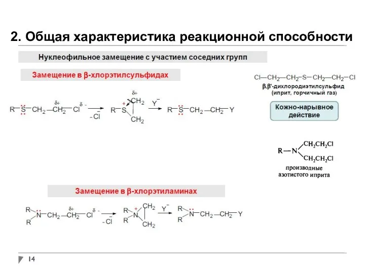 2. Общая характеристика реакционной способности