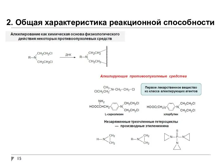 2. Общая характеристика реакционной способности