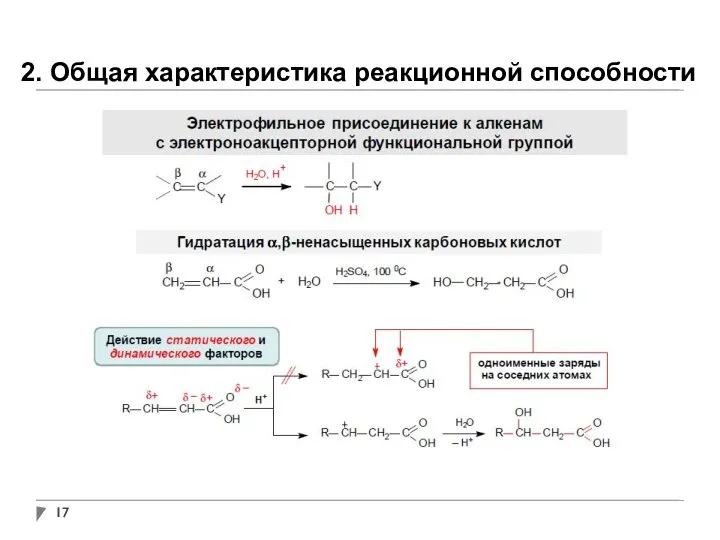 2. Общая характеристика реакционной способности