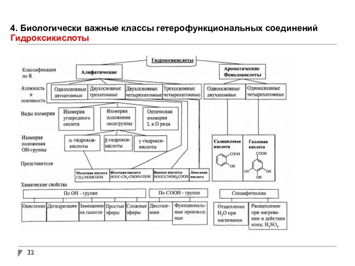 4. Биологически важные классы гетерофункциональных соединений Гидроксикислоты