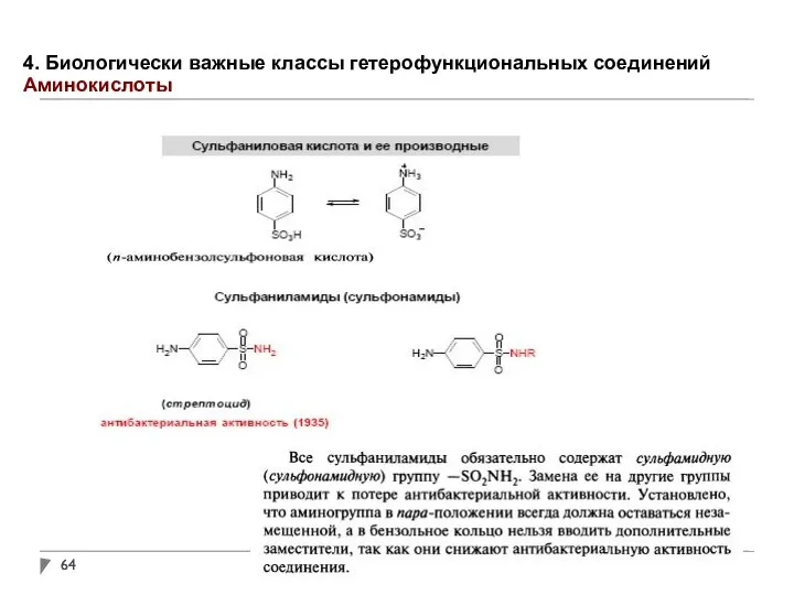 4. Биологически важные классы гетерофункциональных соединений Аминокислоты