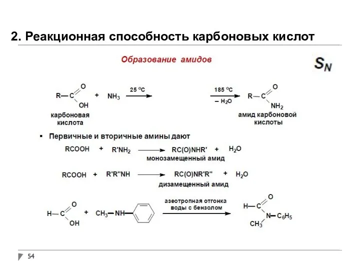 2. Реакционная способность карбоновых кислот