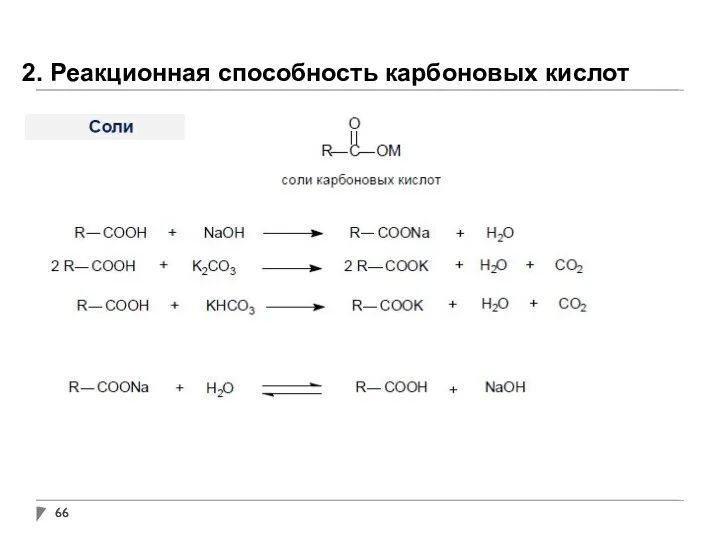 2. Реакционная способность карбоновых кислот