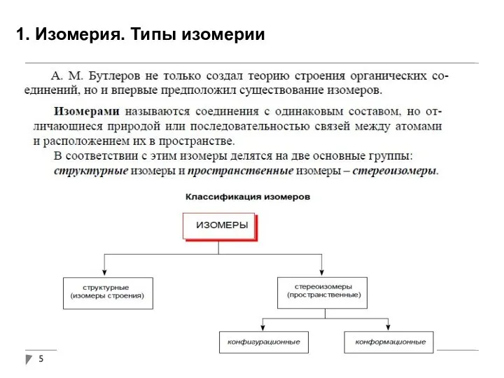 1. Изомерия. Типы изомерии