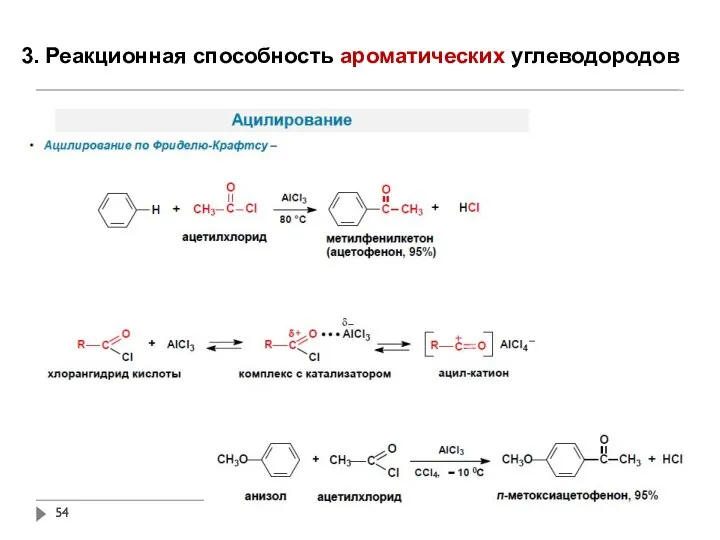 3. Реакционная способность ароматических углеводородов