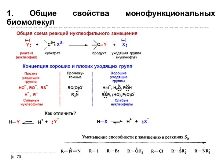 1. Общие свойства монофункциональных биомолекул