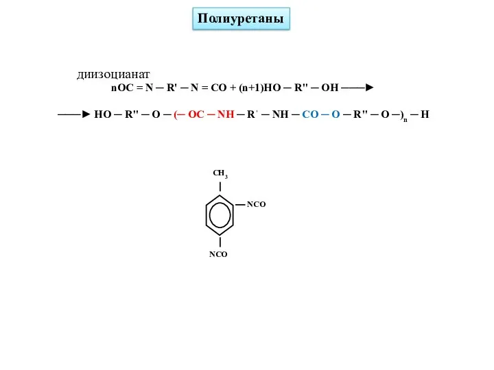 Полиуретаны nOC = N ─ Rꞌ ─ N = CO +