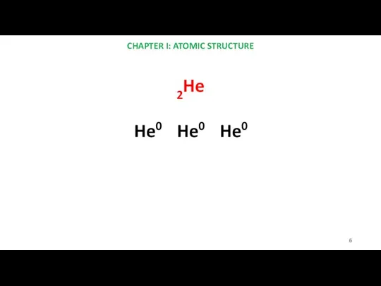 CHAPTER I: ATOMIC STRUCTURE 2He He0 He0 He0