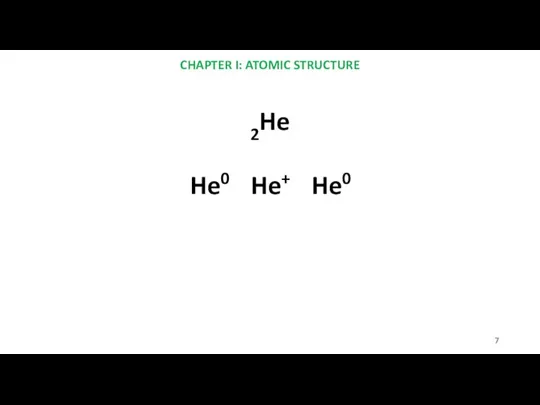 CHAPTER I: ATOMIC STRUCTURE 2He He0 He+ He0