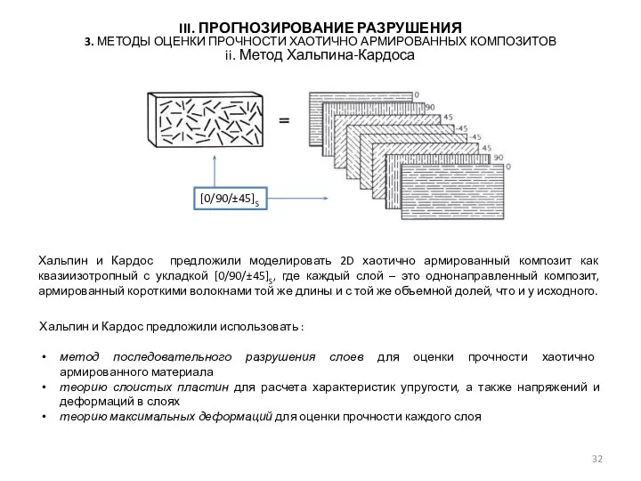 III. ПРОГНОЗИРОВАНИЕ РАЗРУШЕНИЯ 3. МЕТОДЫ ОЦЕНКИ ПРОЧНОСТИ ХАОТИЧНО АРМИРОВАННЫХ КОМПОЗИТОВ ii.